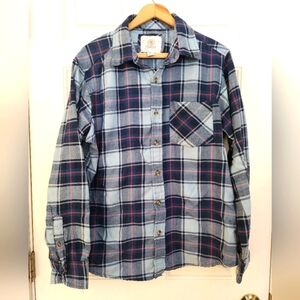 Cloudveil mountainworks Men's Blue Plaid Shirt Cotton Blend Size Large Gorpcore